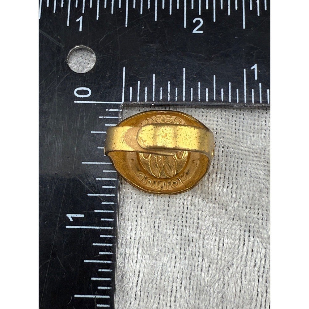 Vintage Junior Stewardess Ring Gold Tone Adjustable Size 7 - Picture 5 of 7